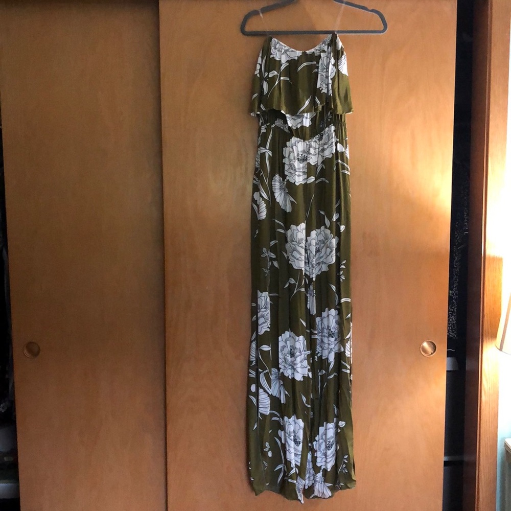 Floral Olive Green Jumpsuit